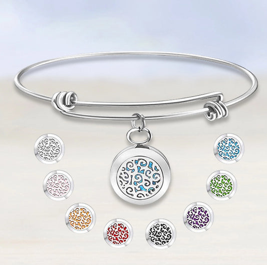 Aromatherapy charm bracelet silver